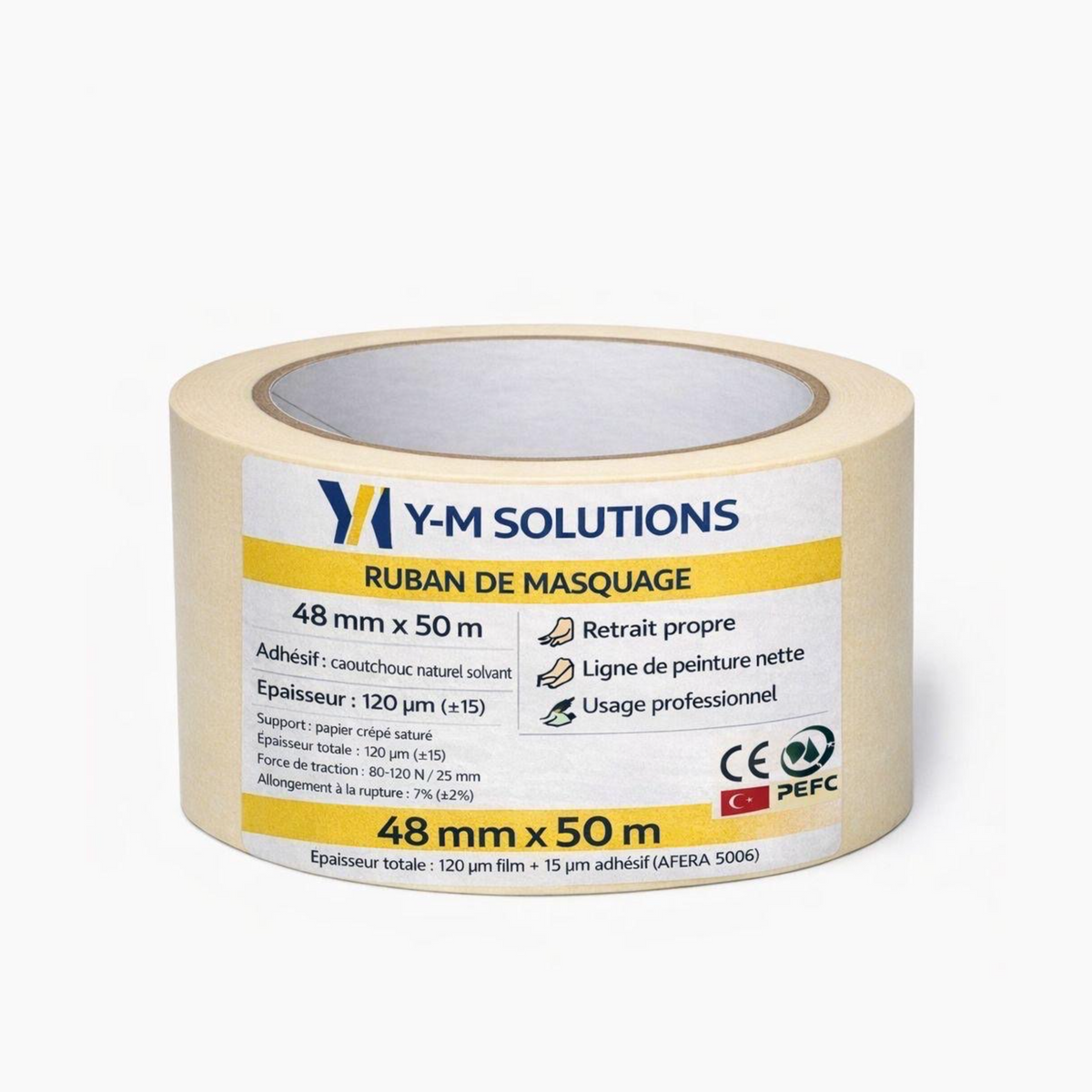 Ruban de masquage professionnel 48 mm × 50 m